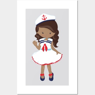 African American Girl, Boat Captain, Skipper, Sea Posters and Art